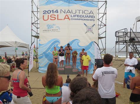 Female lifeguards in bikinis at the Virginia Beach Nautica ...